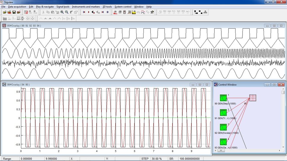 Screenshots Sigview spectrum analyzer FFT based signal analysis